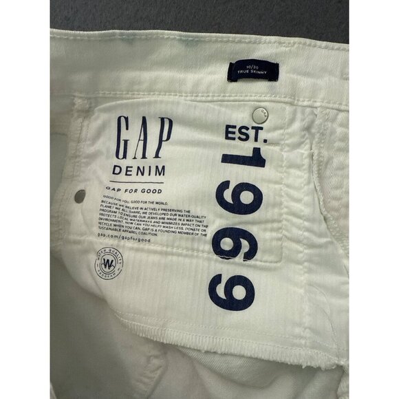 Gap Denim Womens Tie-Dye White & Light Blue True Skinny Jeans Size 10/30 - Picture 7 of 10